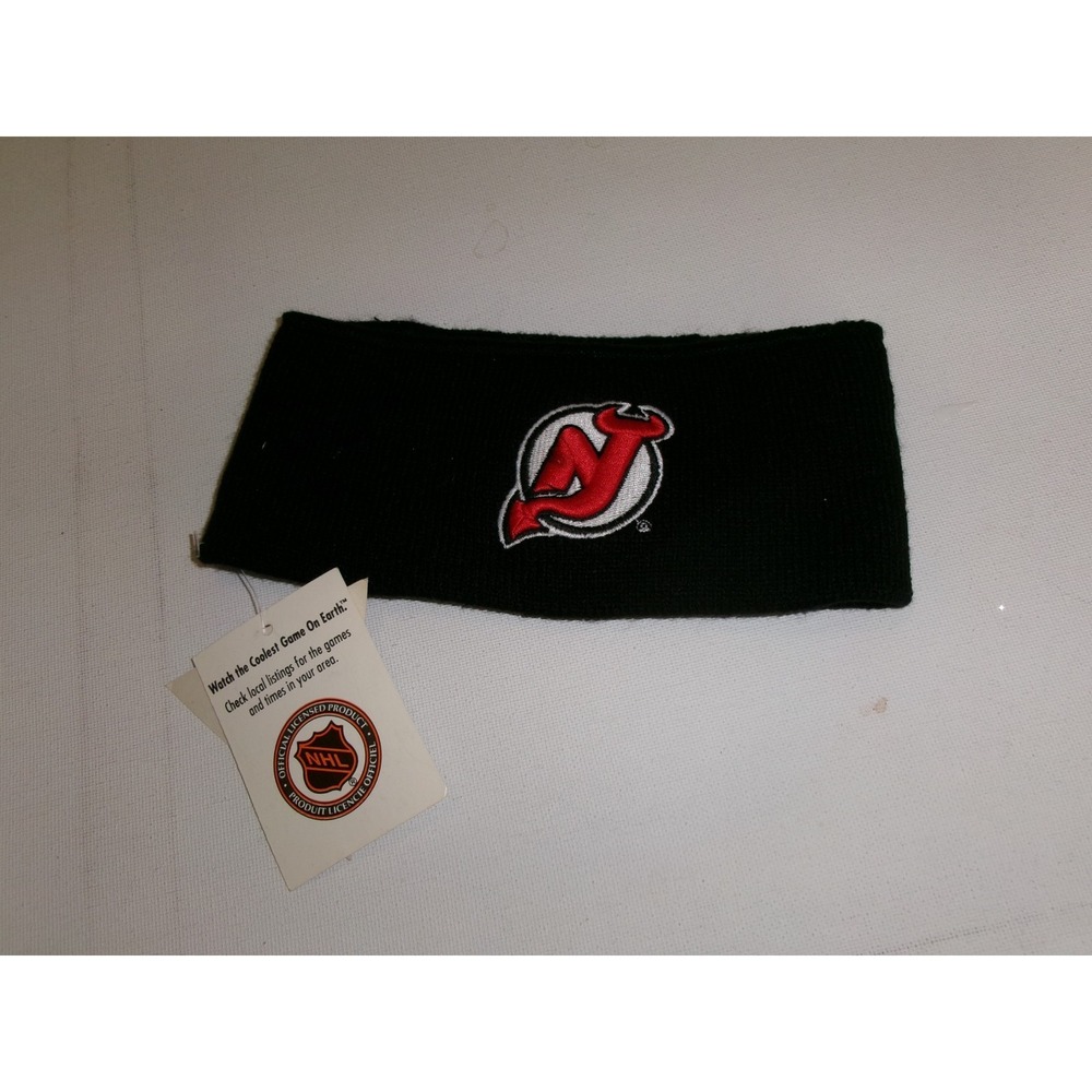 NEW JERSEY DEVILS HEADBAND WINTER 00S Y2K HAT CAP VINTAGE DEATOCK H3